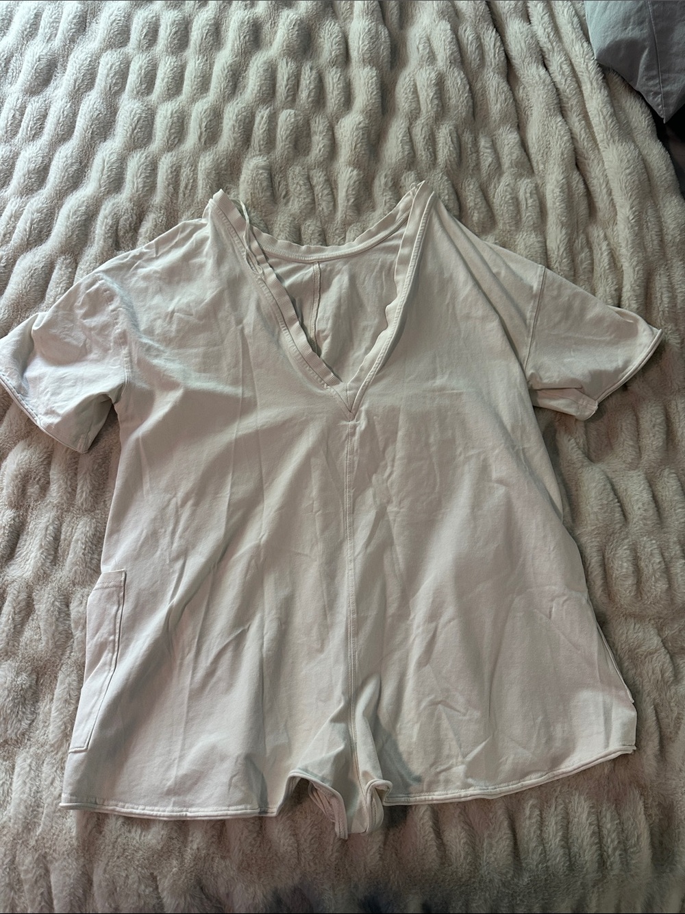 FP Movement Cream V-Neck Hot Shot Romper Size Small